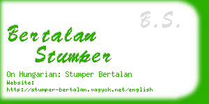 bertalan stumper business card